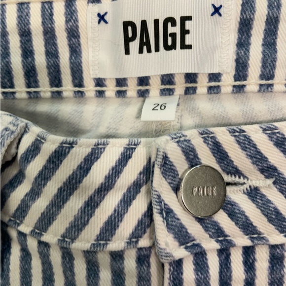 PAIGE Verdugo Crop Stripe Denim Jeans Women’s 26 - Picture 8 of 10